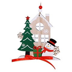 Enf placa madeira casinha c/arvore 12x13cm                     cx:120