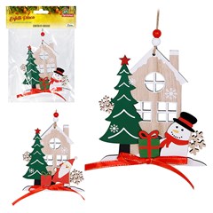 Enf placa madeira casinha c/arvore 12x13cm                     cx:120