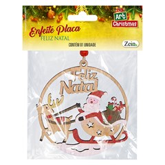 Enf placa madeira feliz natal 10cm                       cx:120