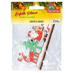 Enf placa madeira boneco na neve 17x8cm                           cx:180