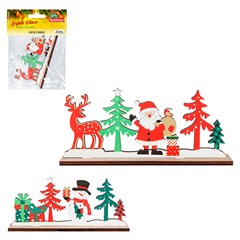 Enf placa madeira boneco na neve 17x8cm                           cx:180