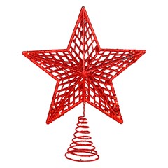 Ponteira estrela aramada glitter 23cm                            cx:048
