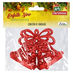 Enf sino duplo glitter 10cm                 cx:120