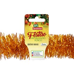 Festao metalizado fosco 11cmx2m dourado      cx:050