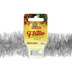 Festao metalizado fosco 11cmx2m prata        cx:050