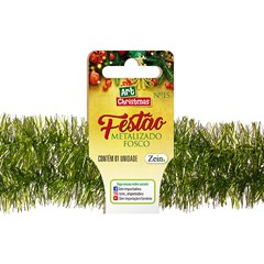Festao metalizado fosco 11cmx2m verde        cx:050