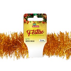 Festao metalizado com brilho 11cmx2m dourado cx:050