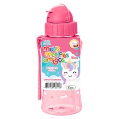 Garrafa plast 400ml c/canudo unicornio       cx:048