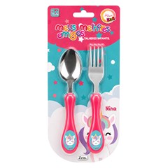 Kit talher inox inf unicornio 2pcs           cx:144