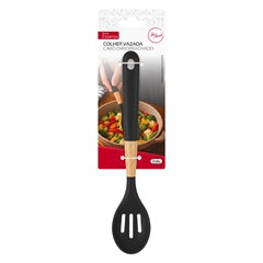 Colher vazada preta cb mad e silicone        cx:048