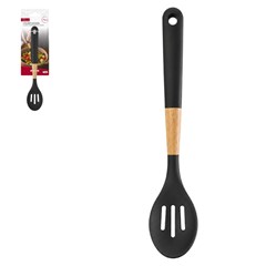 Colher vazada preta cb mad e silicone        cx:048
