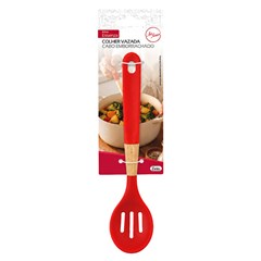 Colher vazada verm cb mad e silicone         cx:048
