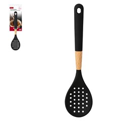 Escumadeira preta cb mad e silicone          cx:048