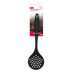 Escumadeira de silicone preta                cx:048