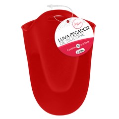 Luva pegador silicone preta/verm             cx:048