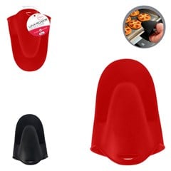 Luva pegador silicone preta/verm             cx:048