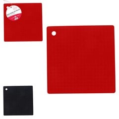 Descanso de panela de silicone preto/verm     cx:00120