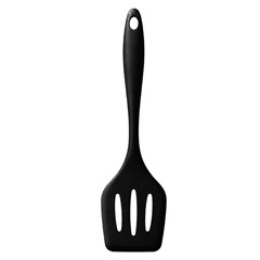 Espatula vazada de silicone preto            cx:048