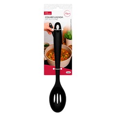Colher vazada de silicone preto              cx:048