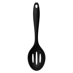 Colher vazada de silicone preto              cx:048