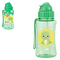 Garrafa plast 400ml c/canudo dinossauro  cx:048