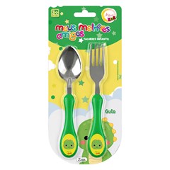 Kit talher inox inf dinossauro 2pcs          cx:144