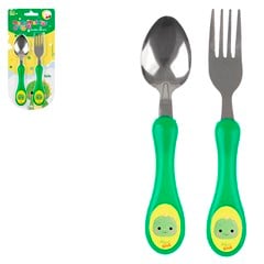 Kit talher inox inf dinossauro 2pcs          cx:144