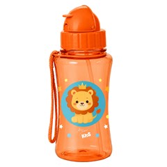 Garrafa plast 400ml c/canudo leao  cx:048
