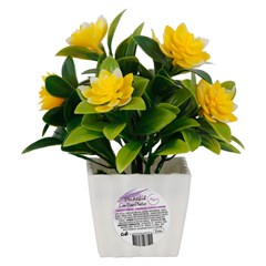 Flor artificial c/vaso plastico 15cm         cx:00048