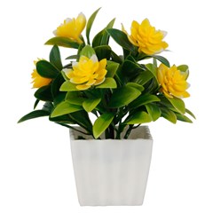 Flor artificial c/vaso plastico 15cm         cx:00048
