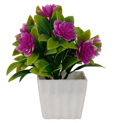 Flor artificial c/vaso plastico 15cm         cx:00048