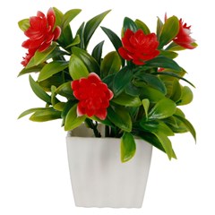 Flor artificial c/vaso plastico 15cm         cx:00048