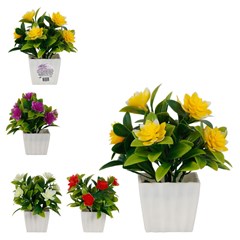 Flor artificial c/vaso plastico 15cm         cx:00048