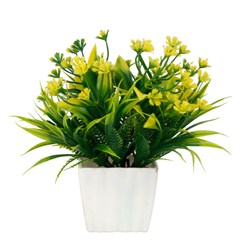 Flor artificial c/vaso plastico 16cm         cx:00048