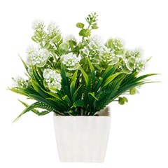 Flor artificial c/vaso plastico 16cm         cx:00048
