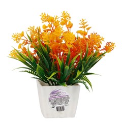 Flor artificial c/vaso plastico 16cm         cx:00048