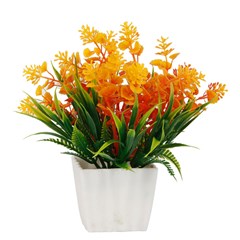 Flor artificial c/vaso plastico 16cm         cx:00048