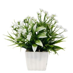 Flor artificial c/vaso plastico 16cm         cx:00048