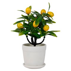 Flor artificial c/vaso plastico 19cm         cx:00024