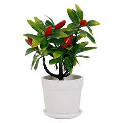 Flor artificial c/vaso plastico 19cm         cx:00024