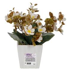 Flor artificial c/vaso plastico 19cm         cx:00024