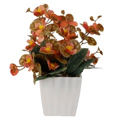 Flor artificial c/vaso plastico 19cm         cx:00024
