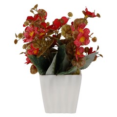 Flor artificial c/vaso plastico 19cm         cx:00024