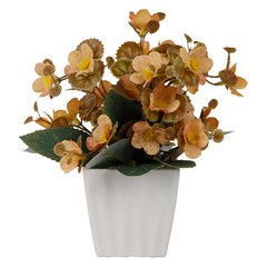Flor artificial c/vaso plastico 19cm         cx:00024