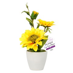 Flor artificial c/vaso plastico 25cm         cx:00024