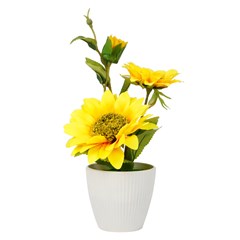 Flor artificial c/vaso plastico 25cm         cx:00024