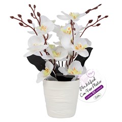 Flor artificial c/vaso plastico 29cm         cx:00024