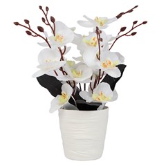Flor artificial c/vaso plastico 29cm         cx:00024
