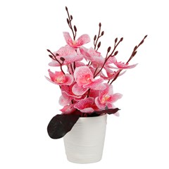 Flor artificial c/vaso plastico 29cm         cx:00024