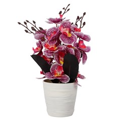 Flor artificial c/vaso plastico 29cm         cx:00024